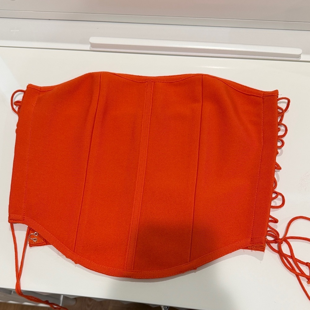 Vibrant Orange Corset Top BRAND NEW NEVER WORN